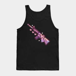 Cute Pastel Goth Machine Gun - Soft Grunge Gift Tank Top